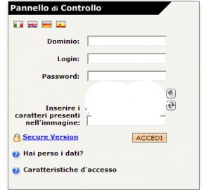pannello di controllo aruba