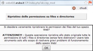 ripristino delle permissions