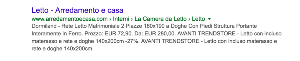 breadcrumbs nelle serp di google